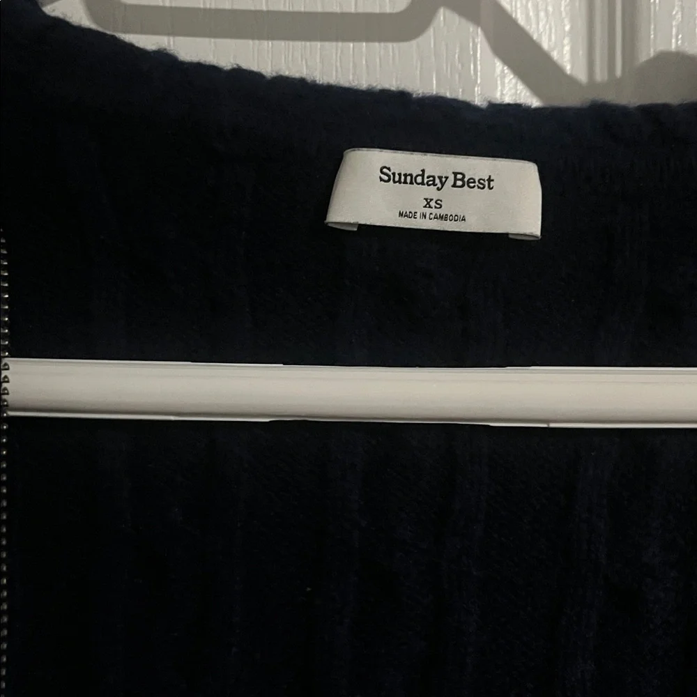 Sunday Best Black Cable Knit Zip Cardigan - Picture 2 of 4